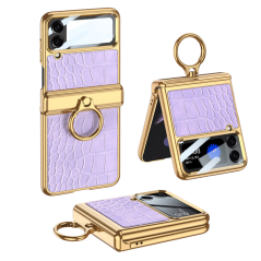 Coque Protection avec Anneau - Samsung Galazy Z Flip 4 - Mauve Effet Crocodile — ECO · Smarty Paris 18e